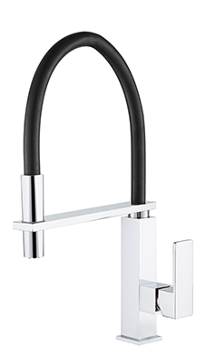 Pull Out Kitchen Mixer Square Chrome and Black