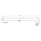 Taran 400mm Chrome Straight Wall Arm Square