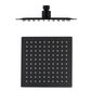 Taran 200mm Matte Black Twin Shower On Rail Bottom Inlet Square