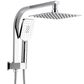 Taran 200mm Chrome Twin Shower Half Rail Top Inlet Square