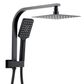 Taran 200mm Matte Black Twin Shower Half Rail Top Inlet Square