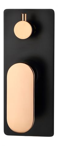 Vetto Diverter Shower Mixer Matte Black & Rose Gold