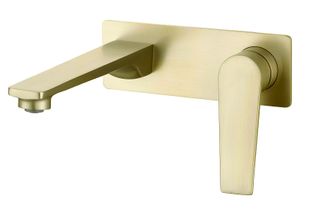 Zevio Wall Basin Mixer Brushed Gold