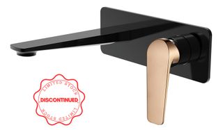 Zevio Wall Basin Mixer Matte Black & Rose Gold