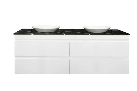 Dover 1200mm Gloss White Wall Hung Vanity Double Bowl