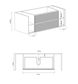 Maximo 1200mm Amazon Grey Wall Hung Cabinet Only Drawer & Shelves