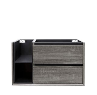 Maximo 900mm Amazon Grey Wall Hung Cabinet Only Left Shelf