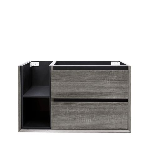 Maximo 900mm Amazon Grey Wall Hung Cabinet Only Left Shelf