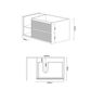 Maximo 900mm Amazon Grey Wall Hung Cabinet Only Left Shelf