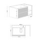 Maximo 900mm Amazon Grey Wall Hung Cabinet Only Right Shelf