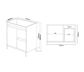 Maxio 750x460x850 Amazon Grey Cabinet with RH Drawer and Leg (MDF)