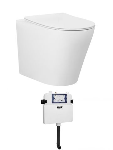 Alzano Matte White Pan and R&T Inwall Cistern only (Button Order Separately)