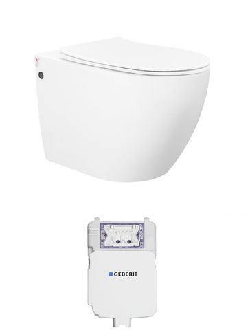 Voghera Wall face Pan Slim seat and Geberit Cistern only (Button Order Separately)