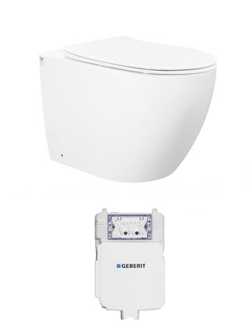 Voghera Toilet Package - WF Pan, Slim seat, Geberit Sigma8 Cistern (Button Sold Separately)
