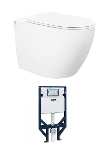 Voghera Wall Hung Pan with R&T Inwall Cistern (Push Plate Sold Separately)