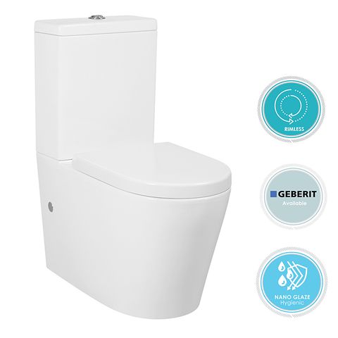 Alzano Rimless Toilet Slim Seat Geberit Cistern