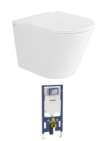 Alzano WH Pan Slim Seat & Geberit Cistern(Button Order Separately)