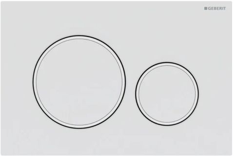 Sigma20 Dual Flush Button Round Matte White With White Trim