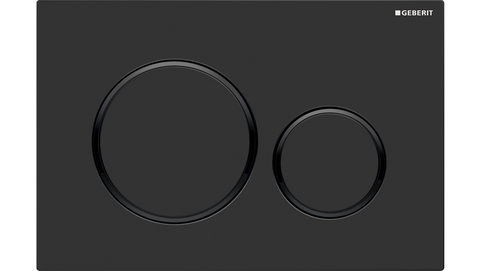 Sigma20 Dual Flush Button Round Matte Black With Gloss Black Trim