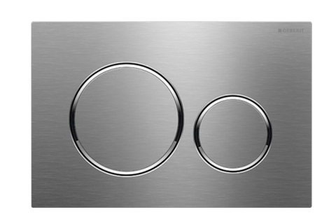 Sigma20 Dual Flush Button Round Brushed S/S Plate with Chrome Trim