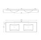 Slim Line Ceramic Top Double Bowl 1500x460x170 with Taphole & Overflow