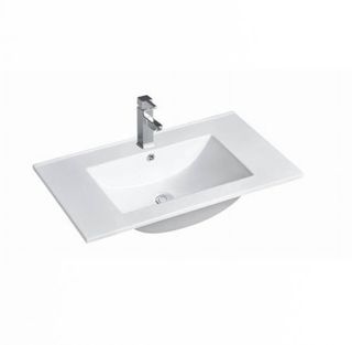 Slim Line Ceramic Top 750x460x170 with Taphole & Overflow