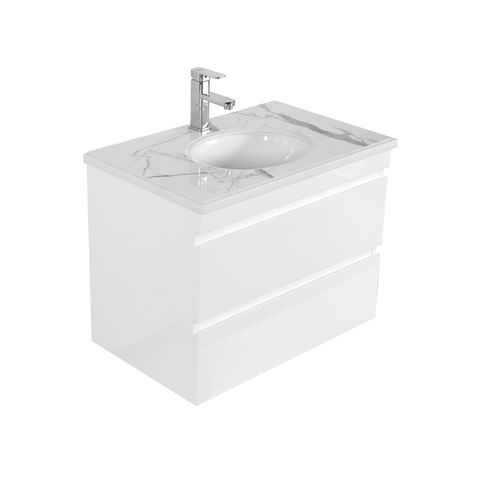 Dover 750mm Gloss White Wall Hung Vanity