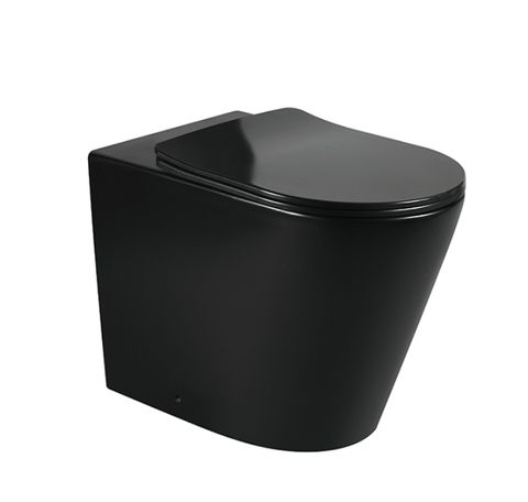 Alzano Rimless Wall Face Pan Slim Seat - Matte Black