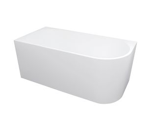 Left Corner 1500x750x580 Gloss White Bathtub NF