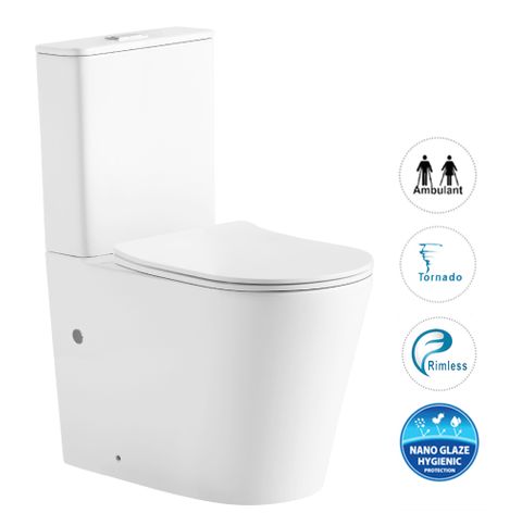 Radiant Toilet Suite Slim Seat Matt White