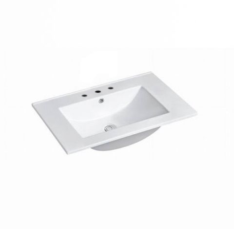 Slim Line Ceramic Top 600x460x170 with 3 Tap Holes & Overflow