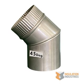 FLUE ELBOW 45 DEG STAINLESS TO 145MM