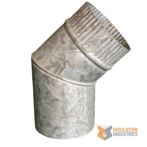 FLUE ELBOW 45 DEG GALVANISED TO 145MM