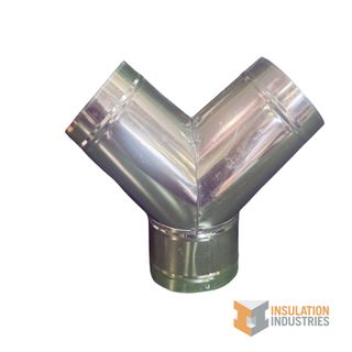 Y-piece 3 Way Duct Uninsulated - 100 x 100 x 100