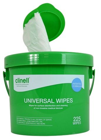 WIPES UNIVERSAL SANITISING CLINELL (225)