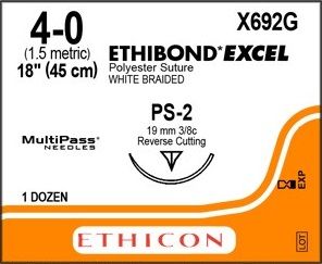 SUTURE ETHIBOND* EXCEL 4/0 19MM 45CM WH