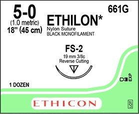 SUTURE ETHILON 5/0 FS-2 19MM 45CM 661G