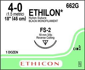 SUTURE ETHILON 4/0 FS-2 19MM 45CM 662G