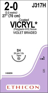 SUTURE VICRYL 2/0 26MM 70CM SH VT 1/2C