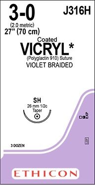 SUTURE VICRYL 3/0 26MM 70CM VT 1/2C