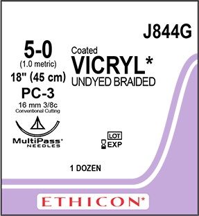 SUTURE VICRYL 5/0 PC-3 16MM 45CM