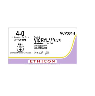 SUTURE VICRYL 4/0 RB-1 17MM 70CM VT 1/2C