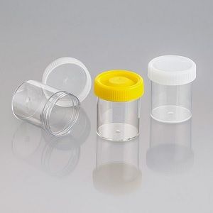 JAR URINE FLAT SCREW YELLOW CAP 70ML