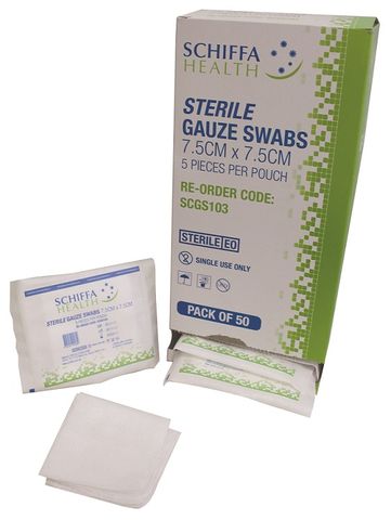 GAUZE SWAB STERILE 7.5CM 5pcs