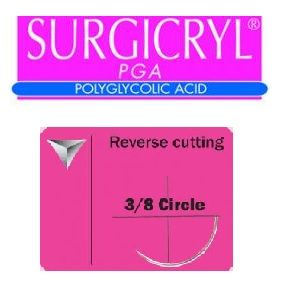 SUTURE SURGICRYL PGA 4/0 19MM 75CM VT