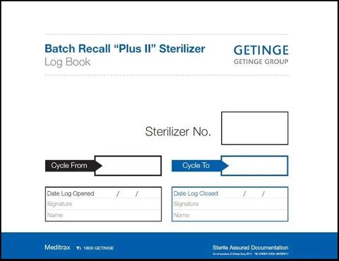 BATCH RECALL PLUS II LOG BOOK