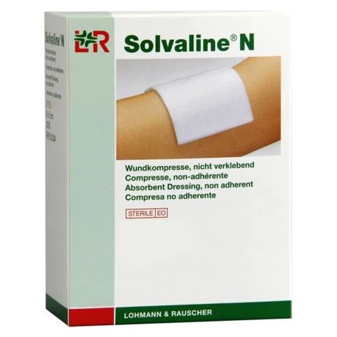 SOLVALINE N LOW-ADH DRESSING 5CM X 5CM