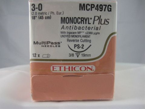 SUTURE MONOCRYL+ 3/0 PS-2 19MM 45CM UD