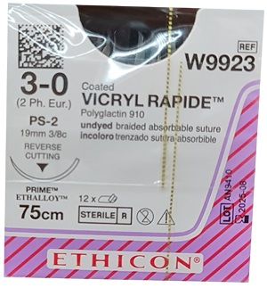 SUTURE VICRYL RAPIDE 3/0 PS-2 UND 75CM