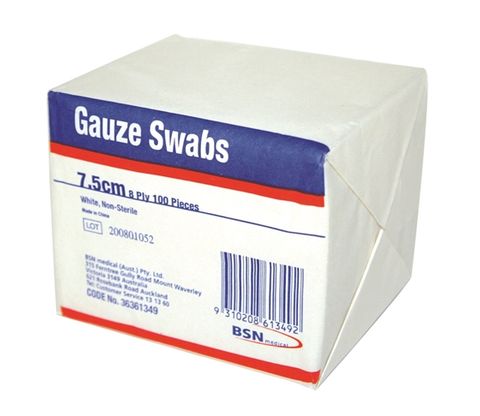 GAUZE SWAB 7.5CM x 7.5CM - 8PLY